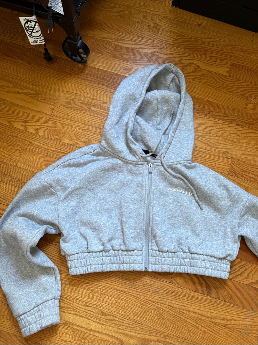 Cropped Grey Alphalete Zip Up